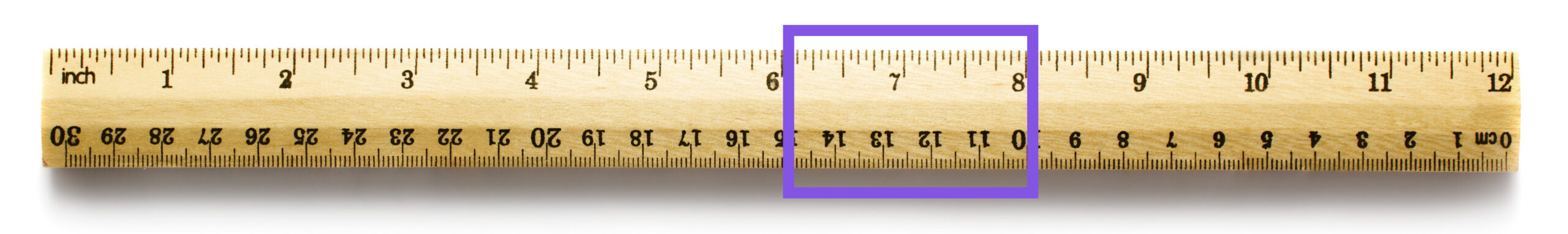 a ruler with 6-8 inches noted