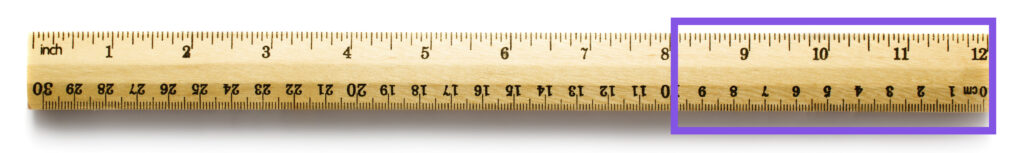 a ruler with 8-12 inches noted
