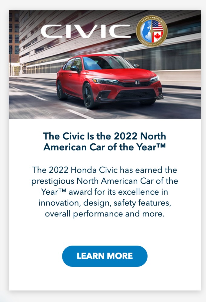 2022 Honda Civic named North American car of the year